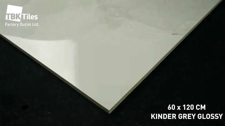 KINDER GREY GLOSSY MARBLE EFFECT PORCELAIN 60x120cm TILE