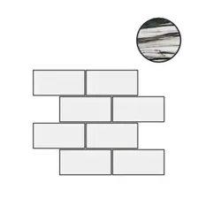 Декор Floor Gres B and W Marble Fall Mat 6mm Muretto Tessere 7.5x15 30x30 767469