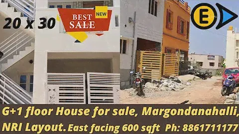 G+1 Floor 600 sqft Independent House for sale in Margondanahalli, NRI Layout, TC Palya - Bangalore