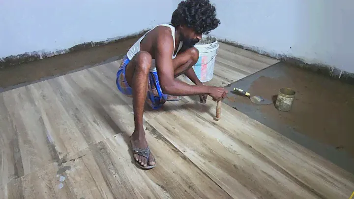 WoW Magnificent! Anti-skid flooring-how to install 2x2 size Floor Tile Accurately-Sand and cement