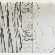 Architectural Design Floor gres Breach Fall B&W MARBLE set 1 - Кафель, Плитка - 3D модель