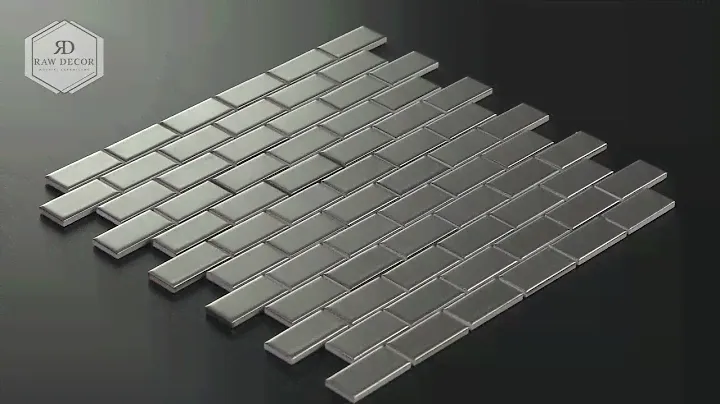 Mozaika Ceramiczna Mini Cegiełka Metallic Silver Matowa | Raw Decor