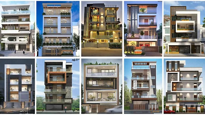 50 Three Floor Elevation Designs | 3 Floors Elevation Designs| 3 Floor House Design photos|3 Floors