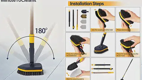 Introducing 3-in-1 Bathroom Claning Brush with Extendable Handle by MinuteToCleanIt